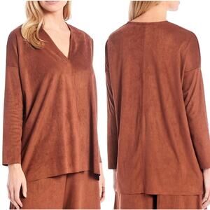 Bryn Walker‎ SET Baxter V-Neck Top Ella Crop Pants Sequoia Suede XL/L Lagenlook